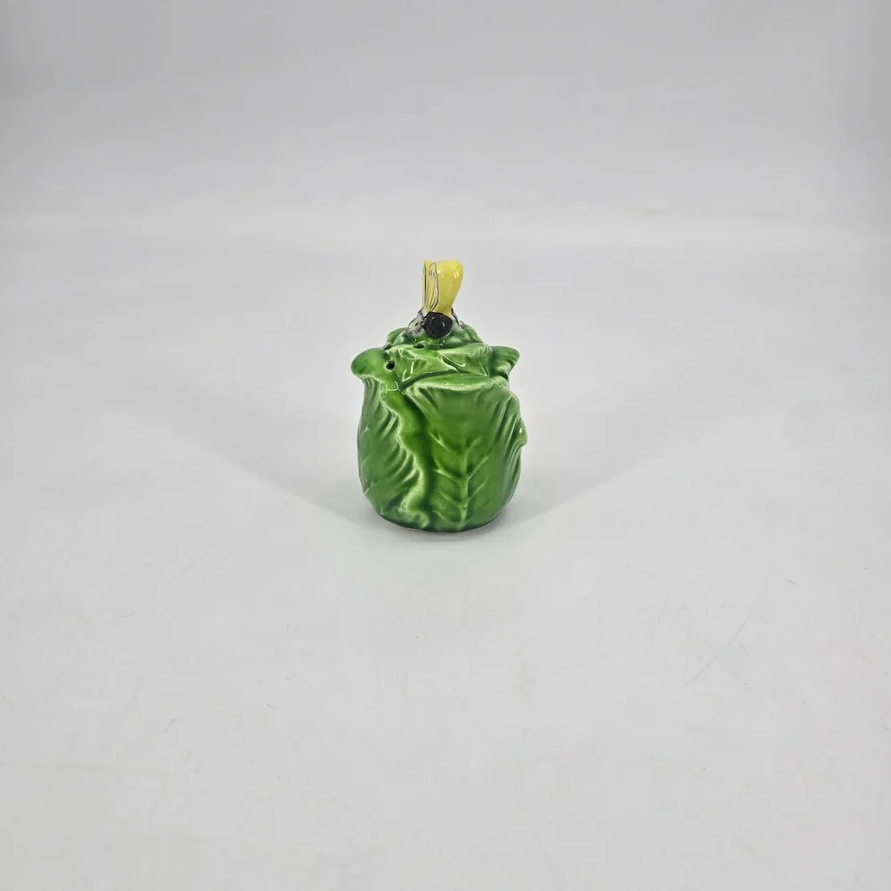 Vintage Enesco Japan Butterfly Cabbage Salt Shaker Green Ceramic Replacement